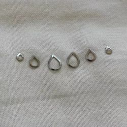 Trio de Brincos Gota Vazada em Aço ... - Livia Domênico Semijoias