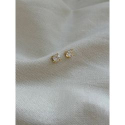 Brinco Ponto de Luz Clássico Banhado em Ouro 18k -... - LDSEMIJOIAS