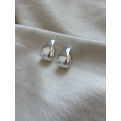 Brinco Hoop Volumoso Banhado em Prata 925 - B-631P... - LDSEMIJOIAS