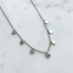 Colar Corações Luxo em Aço Inox Pra... - Livia Domênico Semijoias