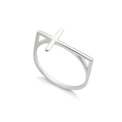 Anel Cruz Lisa Prata 925 - A3233 - LE BEAU
