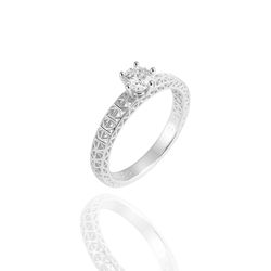 Anel Solitário Tela 3D Prata 925 - AD0024 - LE BEAU