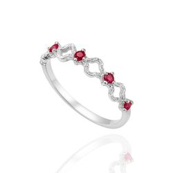 Anel Trevos Com Zircônias Pink Prata 925 - A4671PI... - LE BEAU