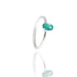 Anel Solitário Oval Turmalina Prata 925 - A4502TUR... - LE BEAU