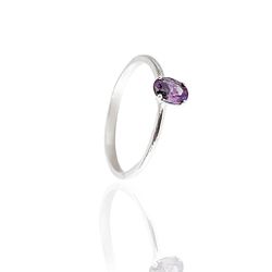 Anel Solitário Oval Lavanda Prata 925 - A4502lavan... - LE BEAU