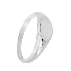 Anel Sinete Oval Liso Prata 925 - A3466prata - LE BEAU