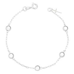Pulseira Bolinha 3mm Cruz Prata 925 - P1632 - LE BEAU
