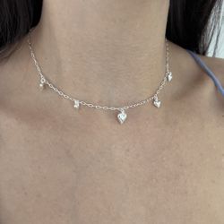 Choker Pingentes Corações Lisos Prata 925 - CKC500... - LE BEAU
