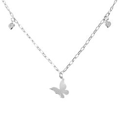 Choker Pingente Borboleta Zirconia Rosa Prata 925 ... - LE BEAU