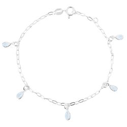 Pulseira Pingente Zirconias Gotas Prata 925 - P310 - LE BEAU