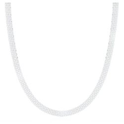 Choker Malha Esteira 5mm 40cm Prata 925 - C0309 - LE BEAU