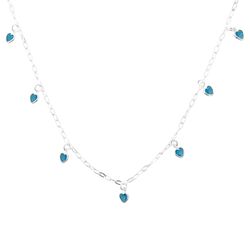 Choker Pingentes Zirconias Corações Color Prata 92... - LE BEAU