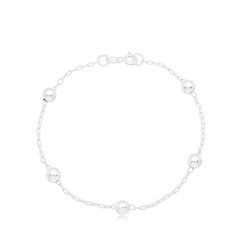 Pulseira Infantil Bolinhas 4mm Prata 925 - PINB400 - LE BEAU