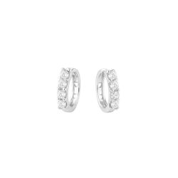 Brinco Argolinha Veneza Cristal Prata 925 - B3550c... - LE BEAU