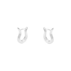 Brinco Argolinha Curvada 1,3cm Prata 925 - B4282 - LE BEAU