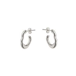 Brinco Argola Aberta Ondulada Prata 925 - B4658 - LE BEAU