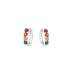 Brinco Argolinha Veneza Color Prata 925 - B3550CO... - LE BEAU