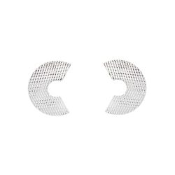 Brinco C Orgânico Texturizado 2,1cm Prata 925 - B... - LE BEAU