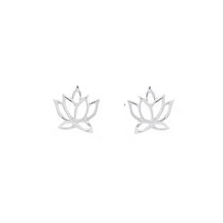 Brinco Flor de Lótus Prata 925 - B1652 - LE BEAU