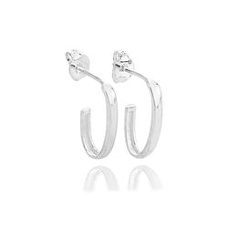 Brinco Argola Oval Aberta 1,8cm Mila Prata 925 - B... - LE BEAU