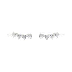 Brinco Ear Cuff Corações Prata 925 - B3542 - LE BEAU