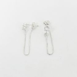 Brinco Fio Ear Jacket Ponto de Luz Prata 925 - B39... - LE BEAU