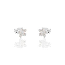 Brinco Flor com Zircônia P 6mm Prata 925 - B4437P6 - LE BEAU