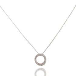 Colar Pingente Redondo Cravejado Color Prata 925 -... - LE BEAU