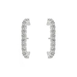 Brinco Ear Hook Cravejado Prata 925 - B2809 - LE BEAU