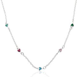 Choker Corações Deitados Color Prata 925 - CKCD - LE BEAU