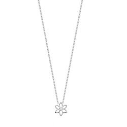 Colar Flor com Zircônia 40cm Prata 925 - P2723 - LE BEAU