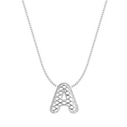 Colar Letra Tela 3D Prata 925 - PD0025 - LE BEAU