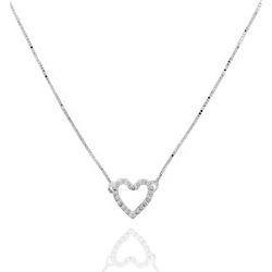 Gargantilha Coração Cravejado Prata 925 - P2377 - LE BEAU