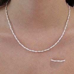Colar Corrente Pipoca Trançada 40cm Prata 924 - CP... - LE BEAU
