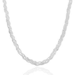 Corrente Trança Esferas Diamantadas 40cm Prata 925... - LE BEAU