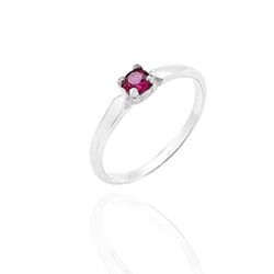 Anel Solitário Pink Atenas Prata 925 - A4194PINK - LE BEAU