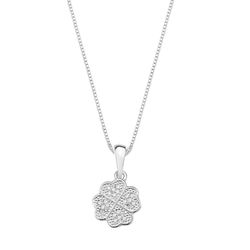 Colar Pingente Trevo Cravejado Cristal Prata 925 ... - LE BEAU