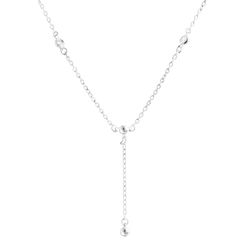 Colar Gravatinha com ZIrcônias Prata 925 - CGC - LE BEAU
