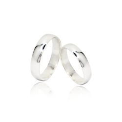 Par de Aliança Abaulada Lisa 4mm Prata 925 - PAA4L - LE BEAU
