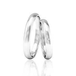 Par de Aliança Abaulada Zircônia 3mm Prata 925 - P... - LE BEAU