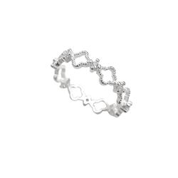 Anel Trevos Vazados Zirconias Prata 925 - A4798 - LE BEAU