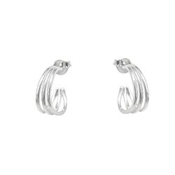 Brinco Argolinha Tripla 1,4cm Prata 925 - B4834 - LE BEAU