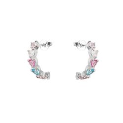 Brinco Zirconias Corações Prata 925 - B4657 - LE BEAU