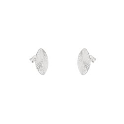 Brinco Oval Orgânico Texturizado 1,6cm Prata 925 -... - LE BEAU
