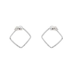 Brinco Quadrado Esfera 2,2cm Prata 925 - B8560-4 - LE BEAU