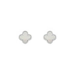 Brinco Trevo Madrepérola 7mm Prata 925 - B188 - LE BEAU