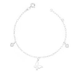 Pulseira Borboleta Vazada Cristais Prata 925 - PBR... - LE BEAU
