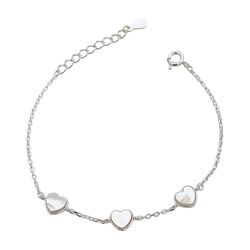 Pulseira Coração Madrepérola Prata 925 - PCM300 - LE BEAU