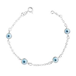 Pulseira Olho Grego Claro Prata 925 - POG30 - LE BEAU