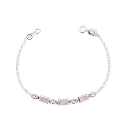 Pulseira Infantil Zirconias Cristais Prata 925 - P... - LE BEAU